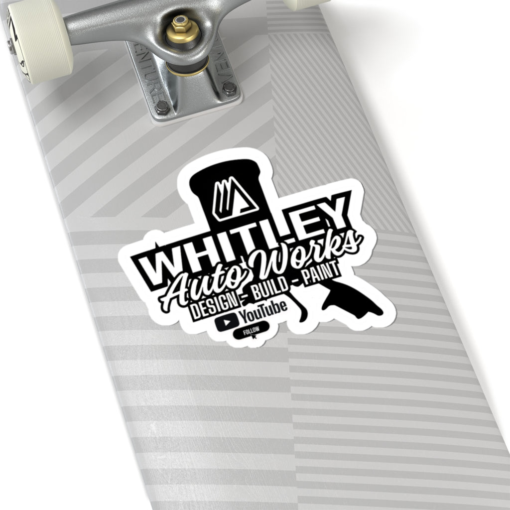 Whitley Auto Works PAINT GUN LOGO Sticker — Design • Build • Paint YouTube Logo