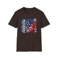Faith and Freedom Splash T-Shirt — Patriotic Red & Blue Paint Splatter Tee