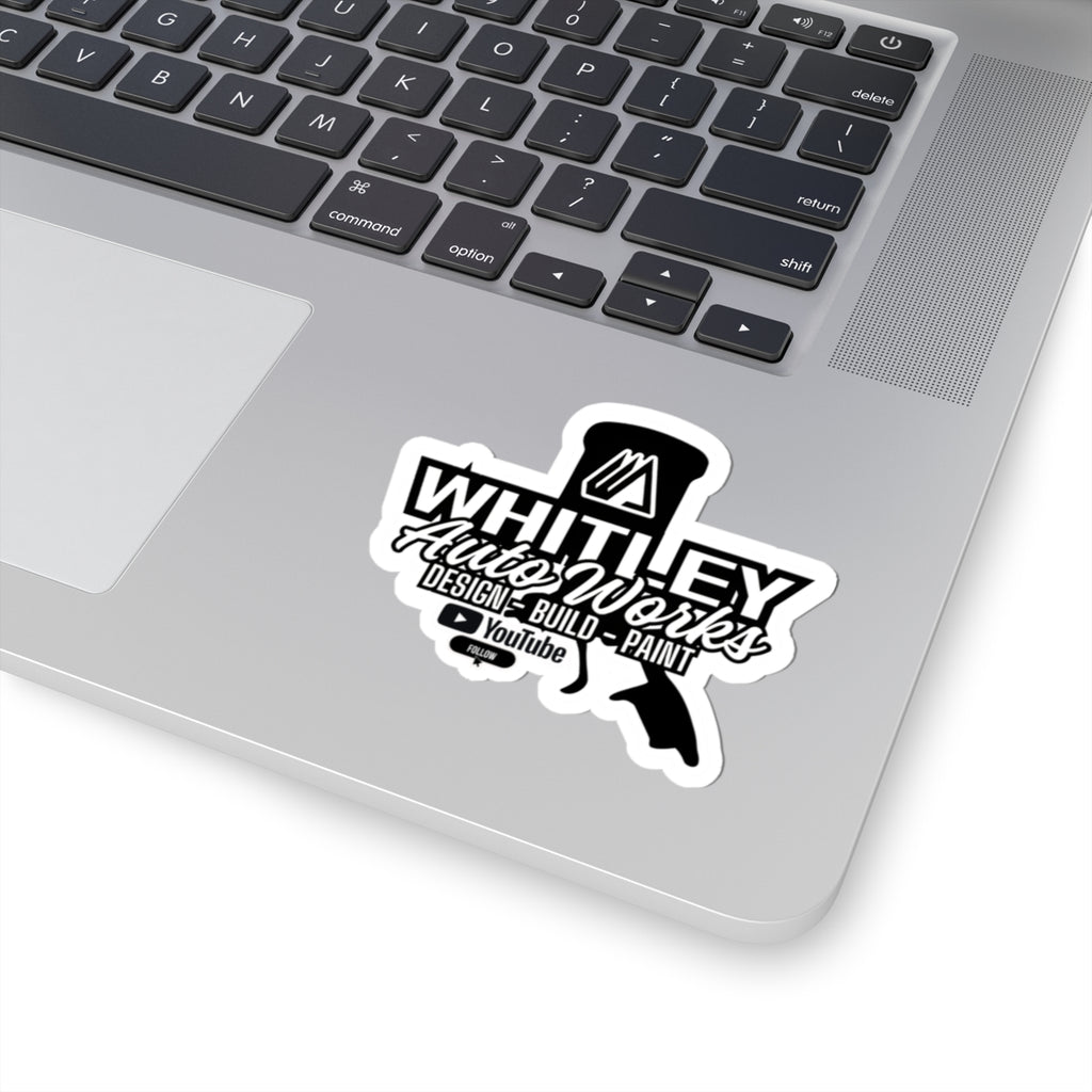 Whitley Auto Works PAINT GUN LOGO Sticker — Design • Build • Paint YouTube Logo