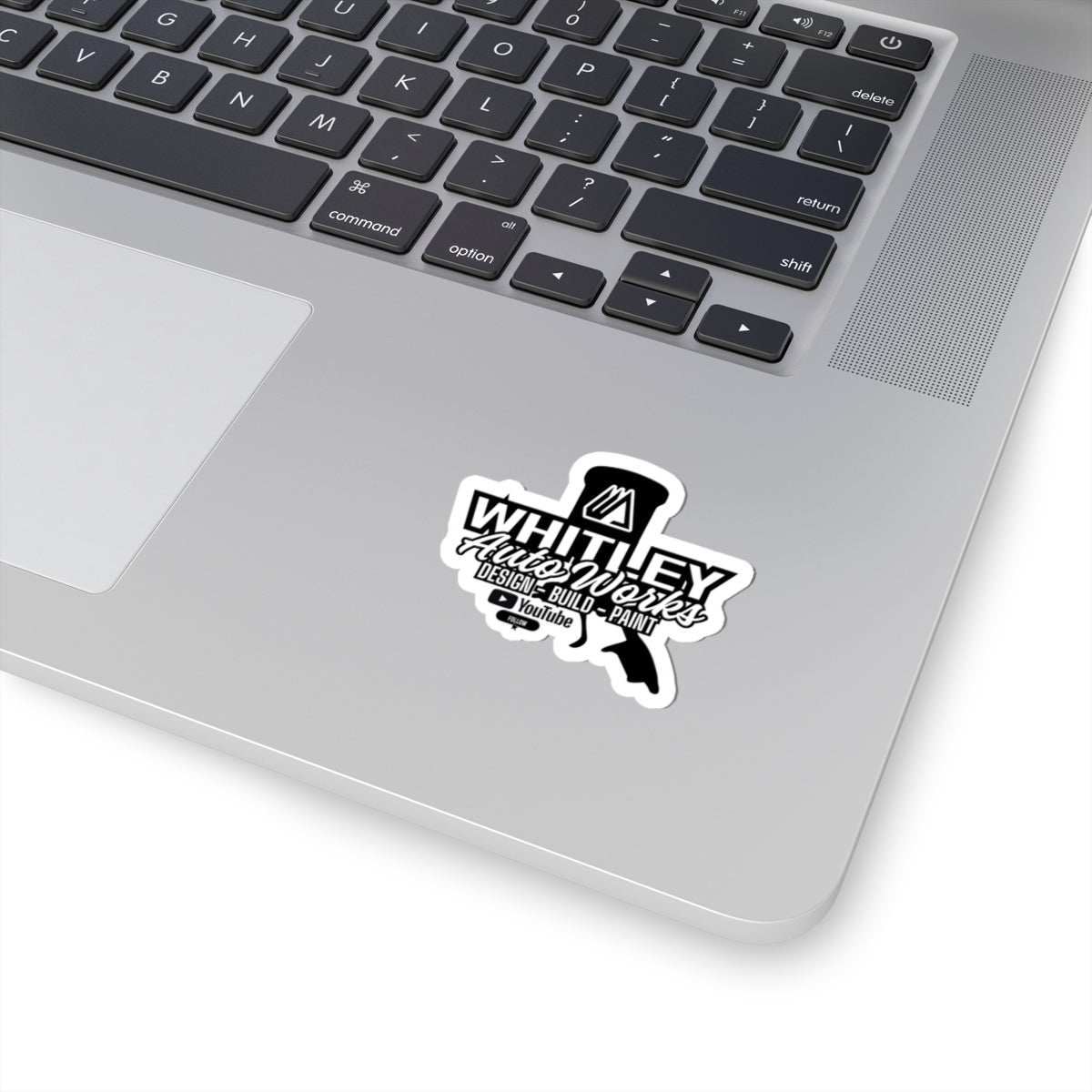 Whitley Auto Works PAINT GUN LOGO Sticker — Design • Build • Paint YouTube Logo