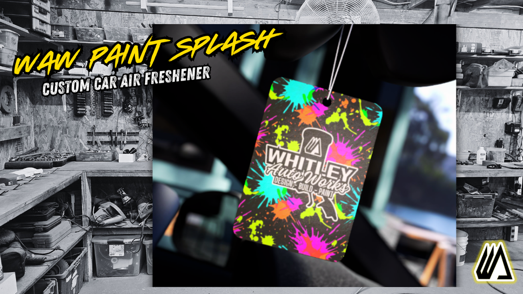 WAW Paint Splash Car Air Freshener — Scented Auto Ornament with Logo