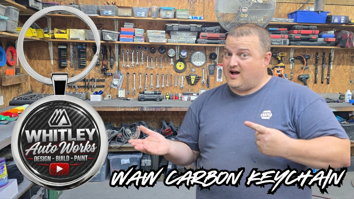 Whitley Auto Works CARBON SHOP Round Stainless Steel Keychain