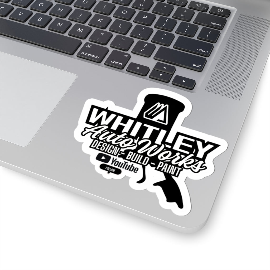 Whitley Auto Works PAINT GUN LOGO Sticker — Design • Build • Paint YouTube Logo