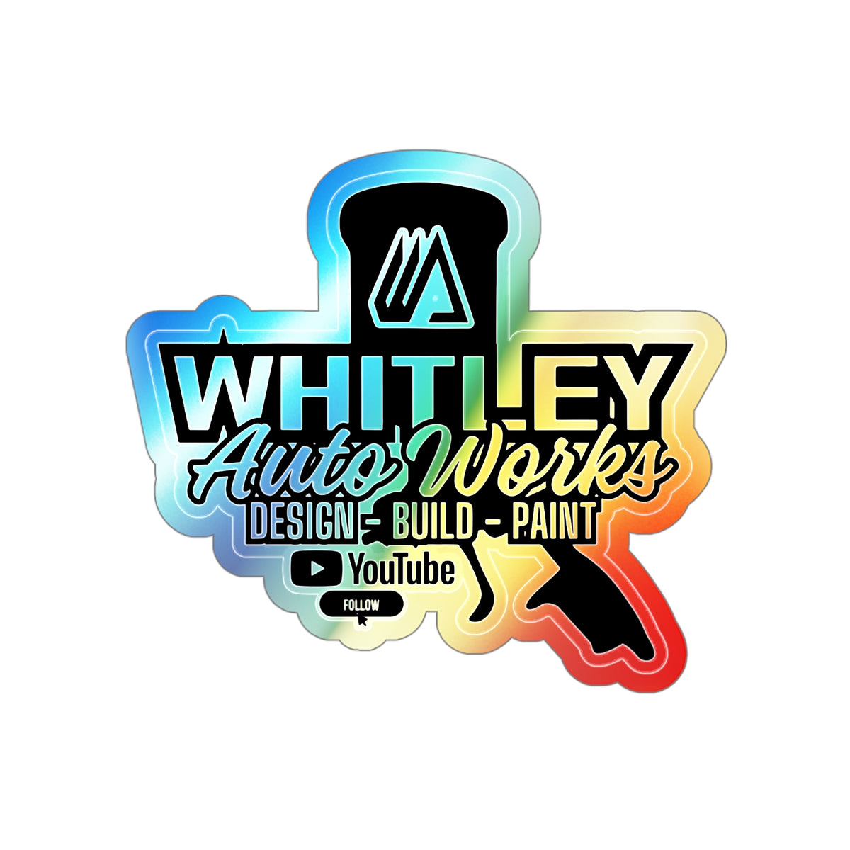 WAW Design Build Paint Holographic Die-Cut Sticker